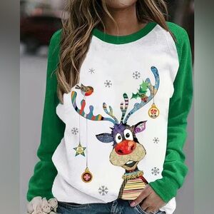 Christmas Reindeer long sleeve tee shirt